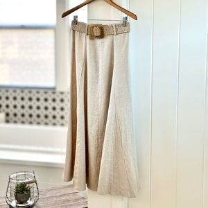 Zara Belted Linen Skirt